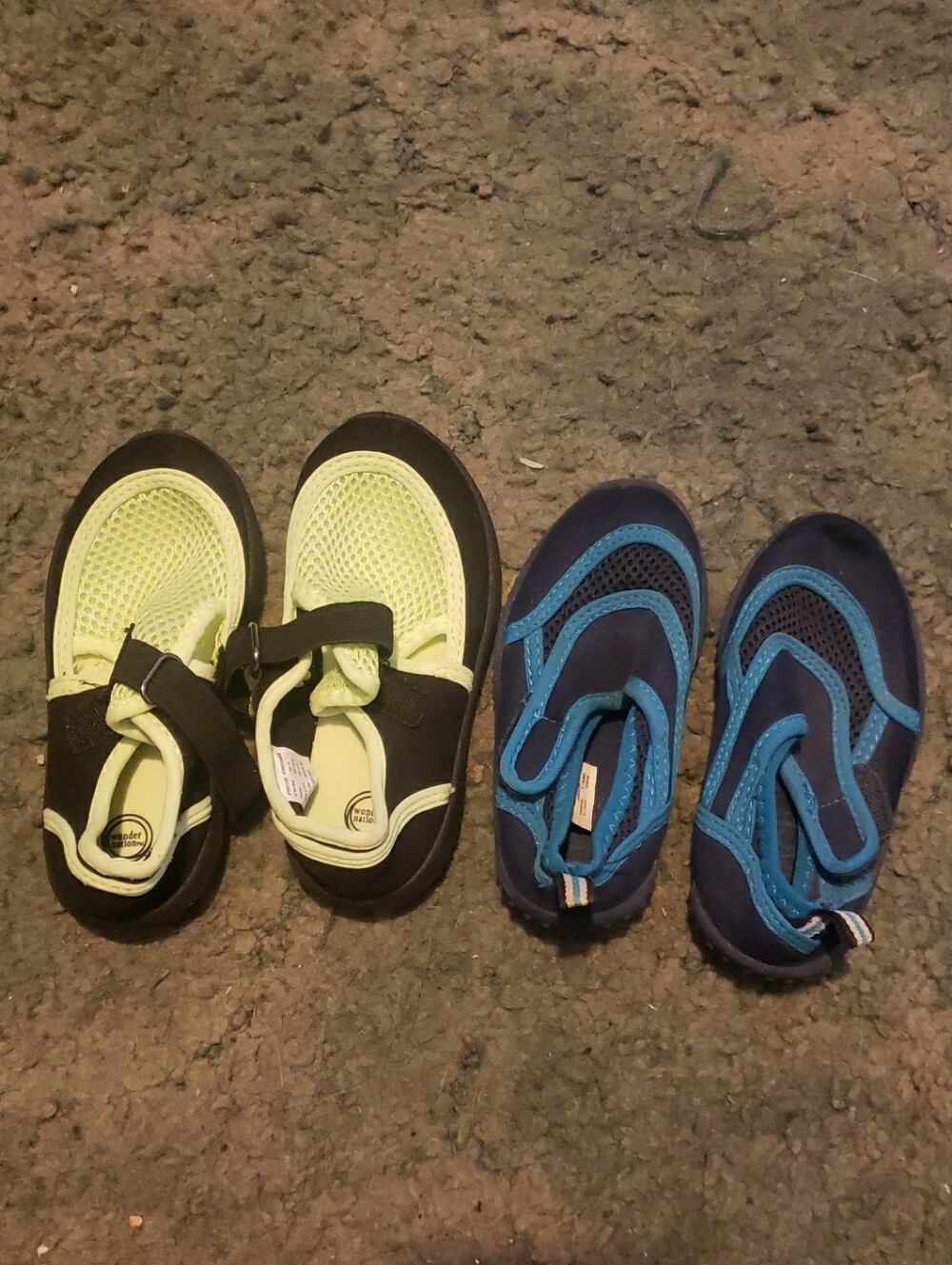 Kids Water Shoes - Neon Yellow and Navy Blue